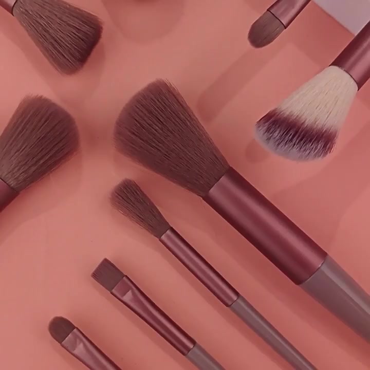 bộ 13 cọ make up phấn phủ tán nền đánh má hồng cọ kẻ mắt cọ che khuyết điểm hoàn hảo kèm túi vải | BigBuy360 - bigbuy360.vn