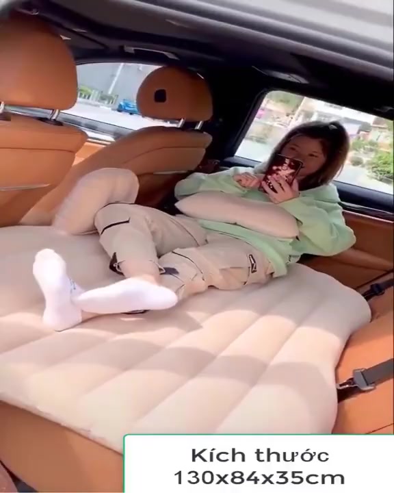 Đệm hơi ô tô cho bé nằm sau xe hơi chống trượt vải nhung tặng full combo phụ kiện