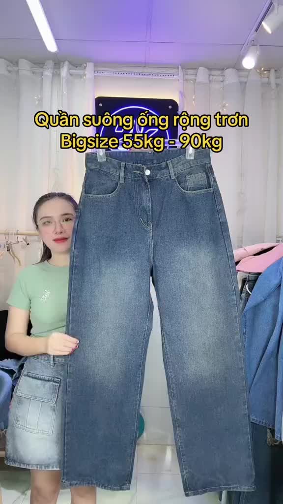 Quần jean ống rộng LING Bigsize