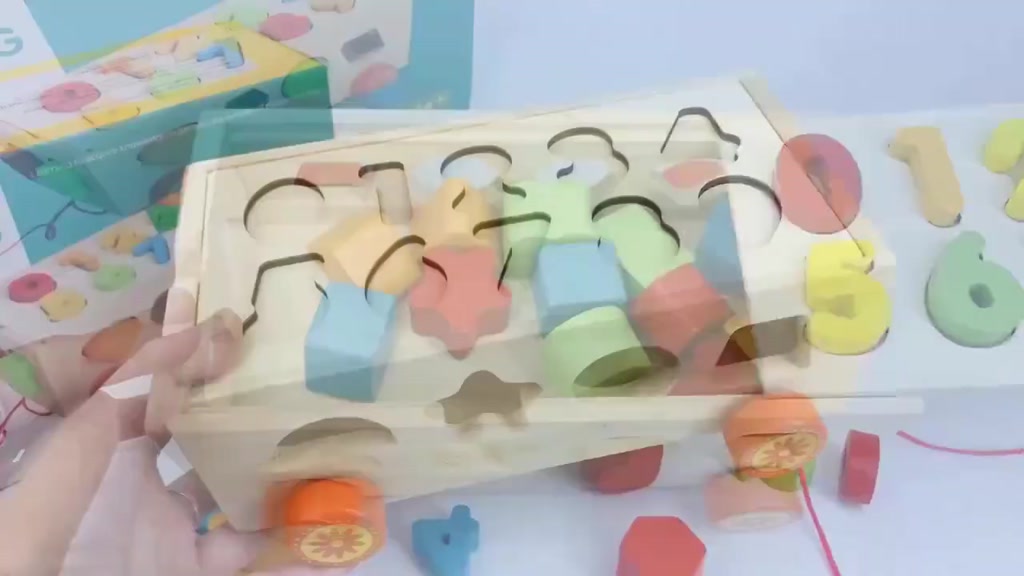 Đồ Chơi Gỗ: Xe Kéo Thả Số & Hình Khối