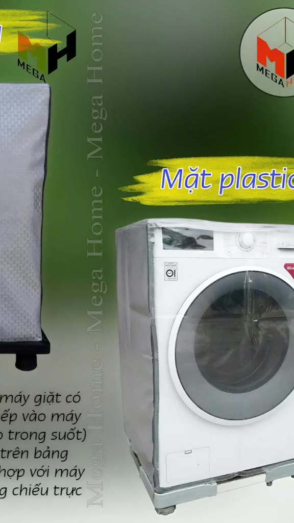 Vỏ bọc máy giặt cửa ngang, áo trùm máy giặt lồng ngang, chất liệu da cao cấp