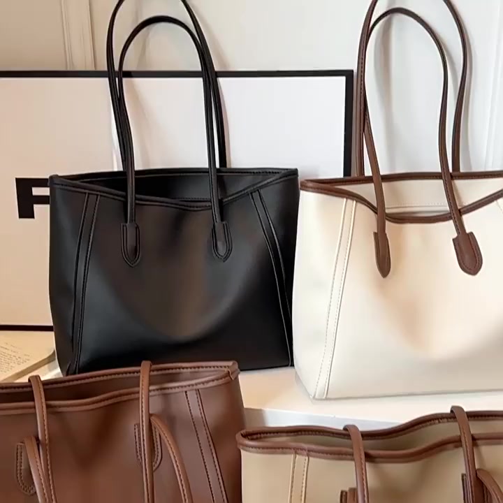 Túi tote da công sở thanh lịch hàng Dây kéo vai cổ điển phong cách retro có sức chứa lớn thoải mái thích hợp đi lại | BigBuy360 - bigbuy360.vn