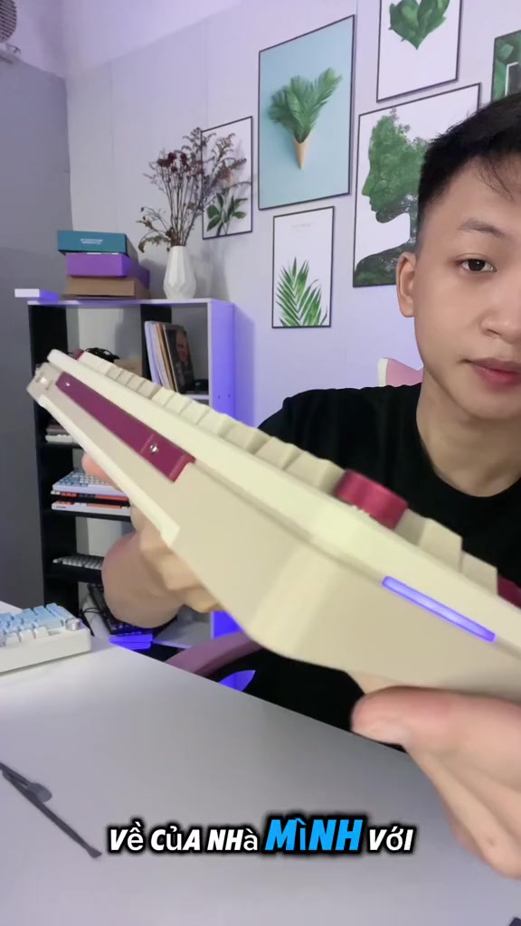 Bàn phím cơ không dây iloubee B87 - Full Foam - Có núm tùy biến - 3 Mode - LED RGB - App marco - Mạch Xuôi | BigBuy360 - bigbuy360.vn