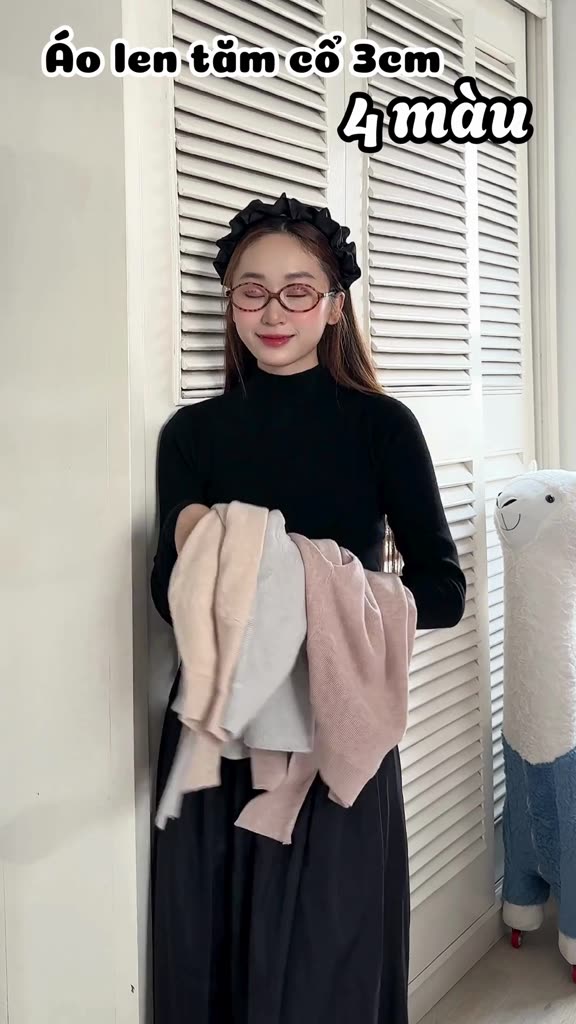 Áo Len Tăm Usagi Dài Tay Cổ Thấp Giữ Nhiệt Thu Đông, Chất Len Mịn Dễ Phối Đồ Glamchic | BigBuy360 - bigbuy360.vn