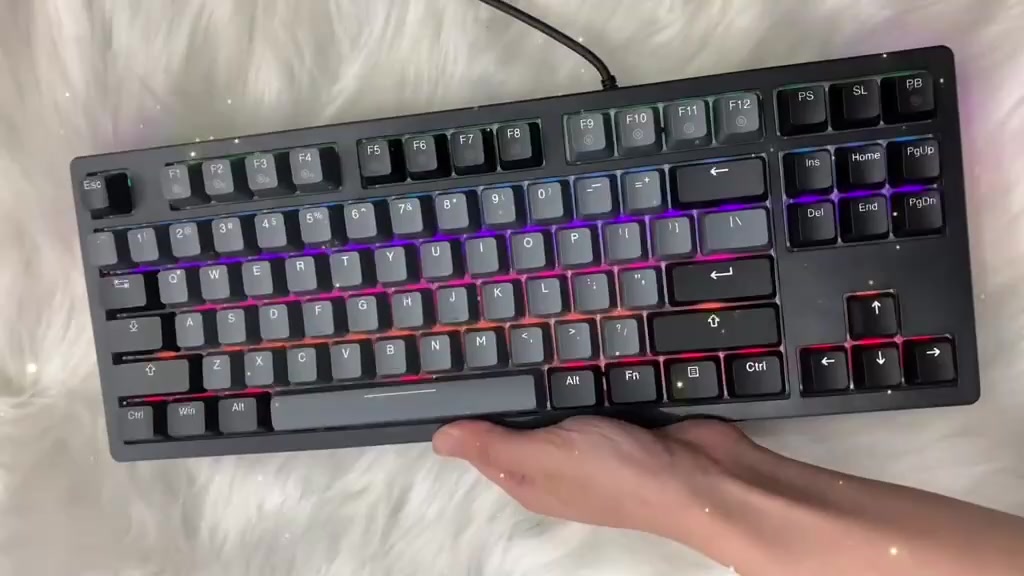 Bàn phím cơ DAREU EK87 V2 White Black (2 sides RGB strip, Multi-Led, PBT Double Shot OEM profile) | BigBuy360 - bigbuy360.vn