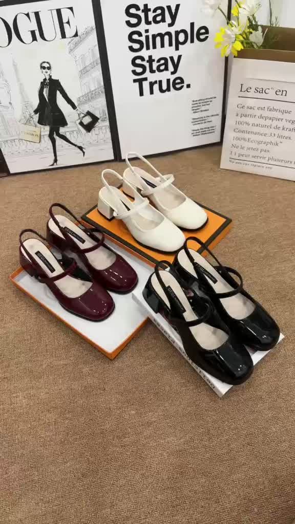 Giày búp bê nữ kiểu dáng slingback ( chân gầy mỏng lùi 1 size ạ ) mũi vuông 4cm hàng cao cấp full hộp ( LT03 ) | BigBuy360 - bigbuy360.vn