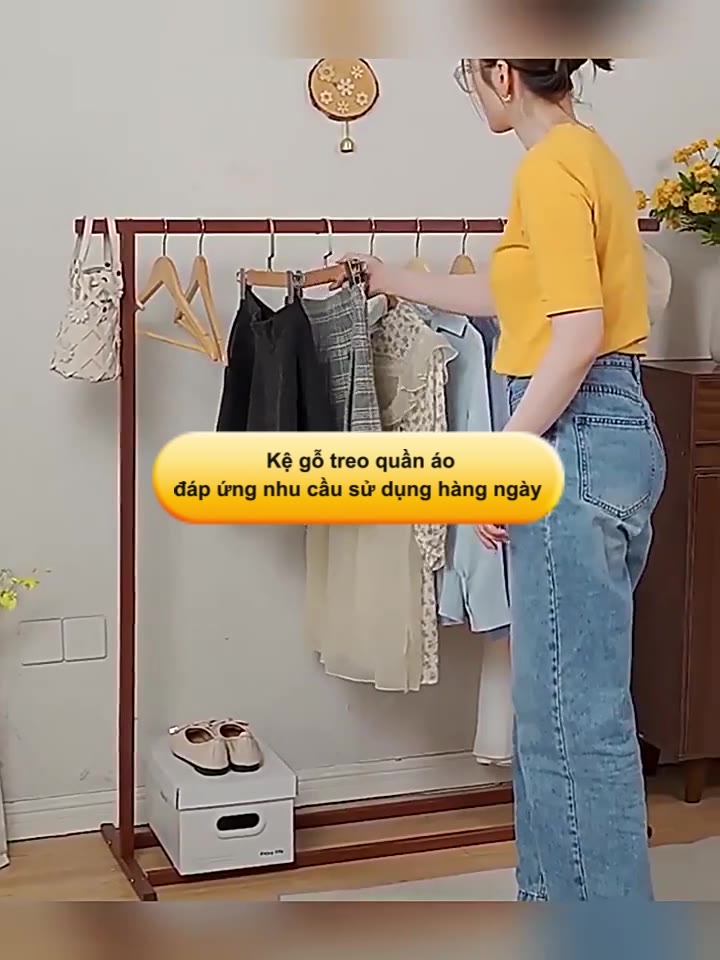 HEINO Kệ Treo Quần Áo  Sào Treo Đồ 1 Tầng Gỗ Rắn Đơn Giản Chắc Chắn Tiện Lợi Nhiều Giàn Phơi | BigBuy360 - bigbuy360.vn