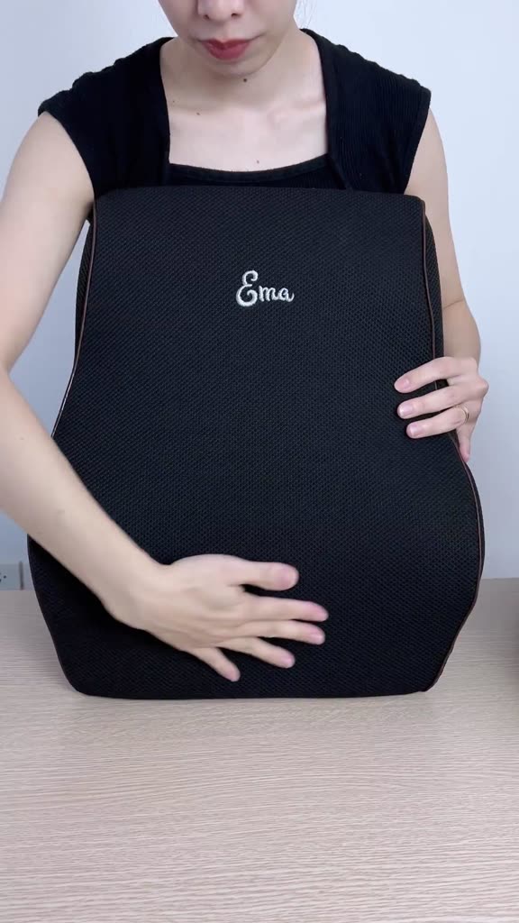 Gối Tựa Lưng Massage Sưởi Ấm Công Thái Học EMA - Đệm Cao Su Non Giảm Đau Mỏi Lưng Ghế Văn Phòng | BigBuy360 - bigbuy360.vn