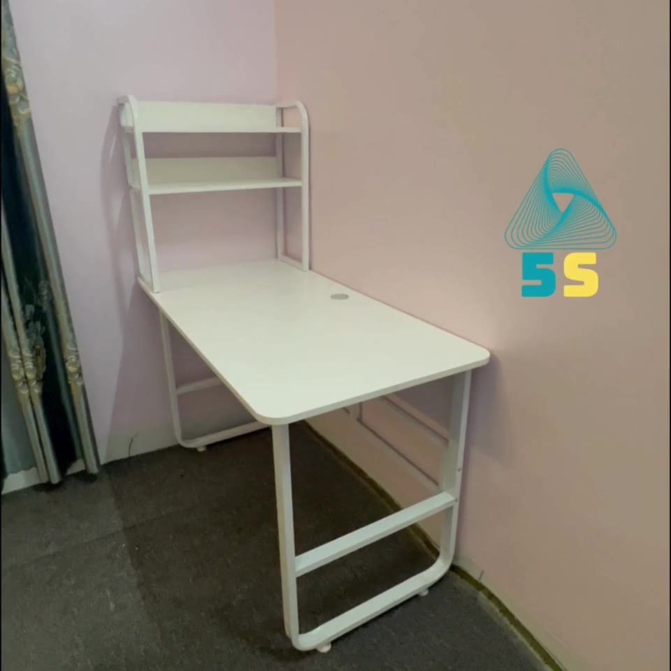 Bàn Học U Cong Có Kệ Sách – Mặt Gỗ MDF 15mm – Khung Thép Sơn Tĩnh – Bền Đẹp, An Toàn Cho Bé | BigBuy360 - bigbuy360.vn