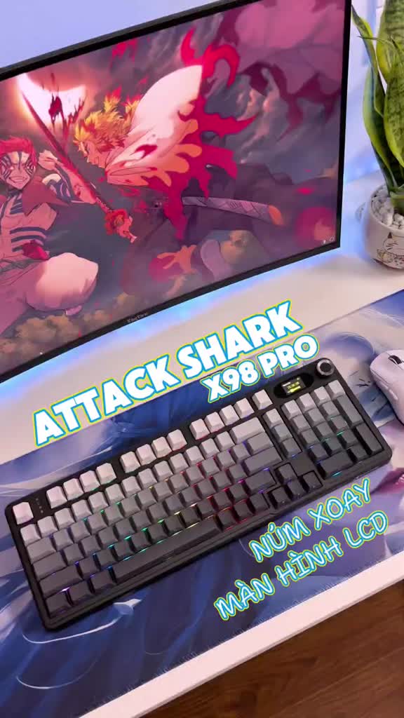 Bàn Phím Cơ Bluetooth Attack Shark X98 PRO MAX Có Màn Hình LED, 3 Mode Cho Máy Tính Laptop PC | BigBuy360 - bigbuy360.vn