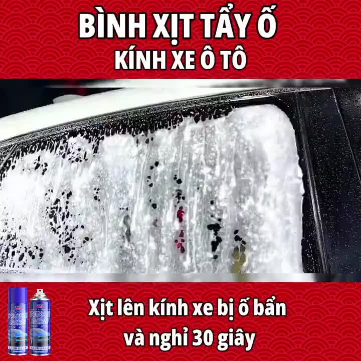 Bình Xịt Tạo Bọt PLC Tẩy Màng Dầu, Cặn Canxi, Vết Ố Bẩn Trên Kính Ôtô, Gương Chiếu Hậu, Phủ Hạt Nano Chống Bám Nước