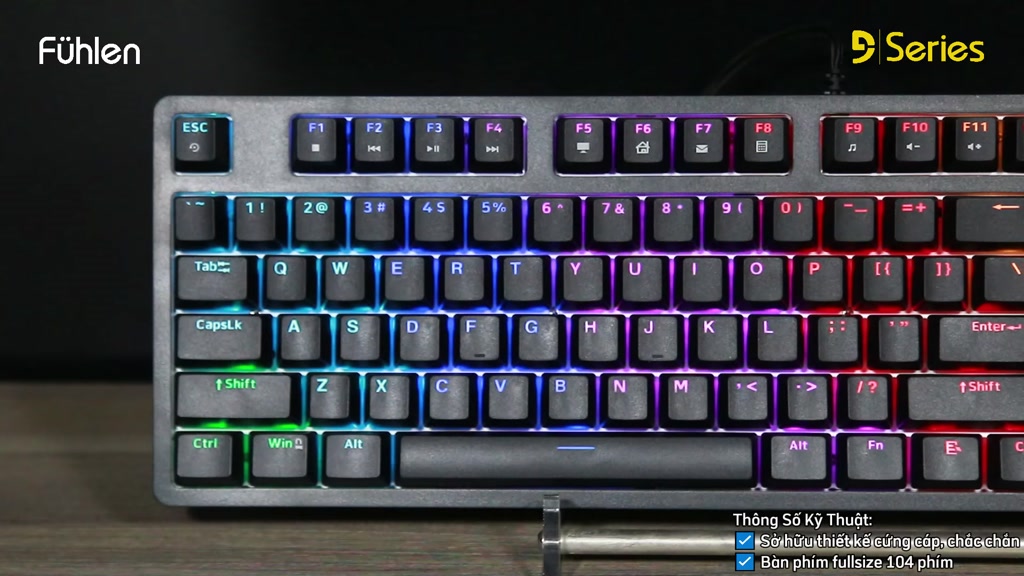 Bàn phím cơ Blue switch Fuhlen CYBER, Phím Gaming LED Rainbow 16 chế độ, bảo hành 24 tháng | BigBuy360 - bigbuy360.vn