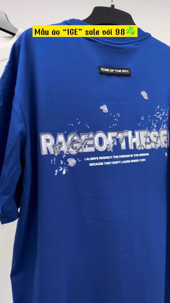 ÁO THUN/T-SHIRT CỔ TRÒN UNISEX NAM NỮ FORM ÂU RAGE OF THE SEA (ROTS STUDIO) - "ICE ĐN" | BigBuy360 - bigbuy360.vn