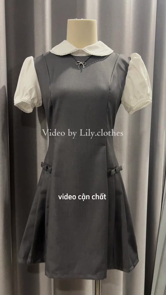 Lily.clothes- Váy sơ mi cộc tay cổ sen dáng ngắn xoè xếp ly phong cách tiểu thư nhẹ nhàng Camy Dress | BigBuy360 - bigbuy360.vn