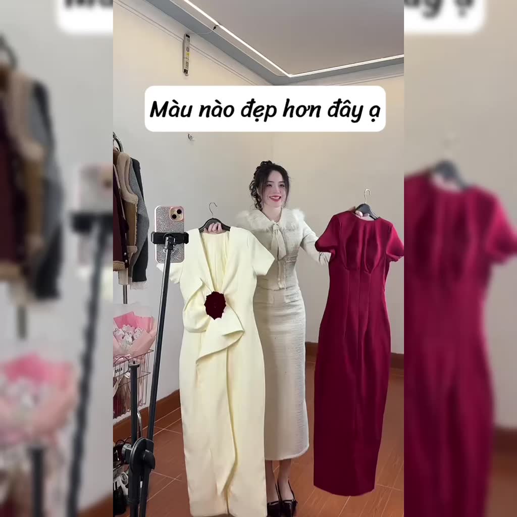 [𝐌ở 𝐛𝐚́𝐧] Đầm thiết kế Shi Shang dáng bút chì đính hoa hồng sau lưng, váy bigsize dáng dài 2 lớp thanh lịch, sang chảnh | BigBuy360 - bigbuy360.vn