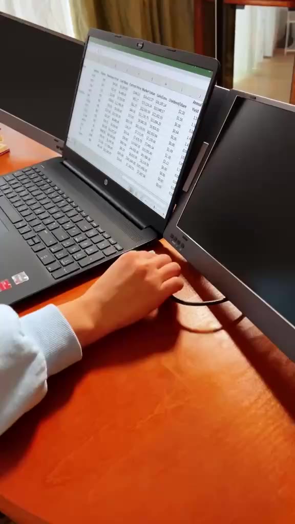 Bộ màn hình đôi di động 14/15.6 inch FHD 100%sRGB cho laptop, Full HD IPS - Tri-Screen for laptop workstation | BigBuy360 - bigbuy360.vn