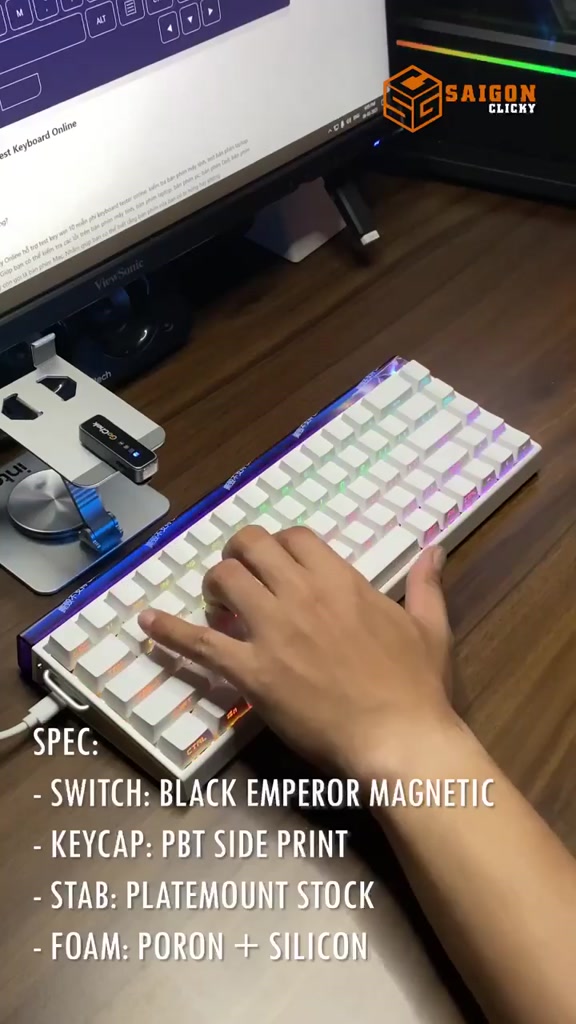 Bàn phím cơ Gaming Aula Hero68 Rapid Trigger - Switch Nam Châm 8k Polling Rate - RT 0.01mm | BigBuy360 - bigbuy360.vn