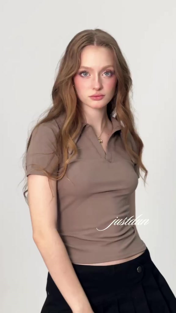 Áo Thun Nữ Polo JUSTDUN E21 – Cổ Sơ Mi Cotton Mịn Cao Cấp, Form Ôm Đẹp, Co Giãn Thoải Mái,Thanh Lịch | BigBuy360 - bigbuy360.vn