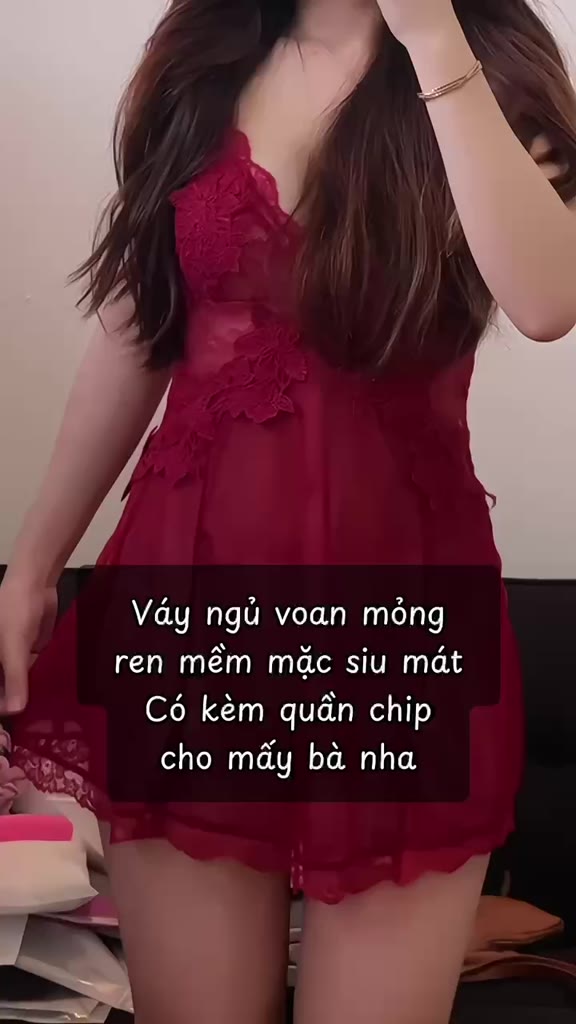 Váy Ngủ Nữ Sexy - Đầm Ngủ Voan Xuyên Thấu Quyến Rũ Phối Ren Kèm Quần Lọt Khe VN606 | BigBuy360 - bigbuy360.vn