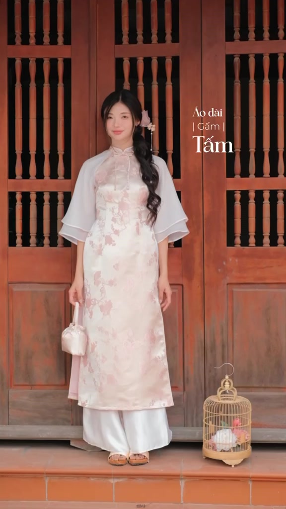 SERA - Áo dài Tấm chất liệu gấm phối tay voan | BigBuy360 - bigbuy360.vn