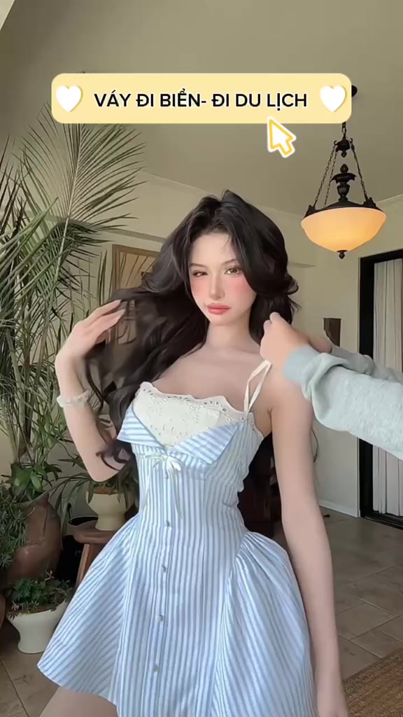 Đầm 2 dây dáng ngắn phối ren, Đầm Váy Đi Biển Thiết Kế Vải Kẻ Sọc Hottrend Cho Nàng Đi Chơi, Đi Biển Sang Chảnh, Nữ Tính | BigBuy360 - bigbuy360.vn