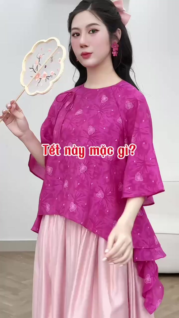 Petbychang - Áo tơ hoa bèo nhún ruffle và chân váy tơ dáng dài ( Có bán tách riêng từng sản phẩm ) | BigBuy360 - bigbuy360.vn