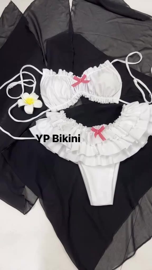 Bikini 2 mảnh bèo nhún mẫu mới . bikini nhún bèo nơ (sẵn hàng- che tên) | BigBuy360 - bigbuy360.vn