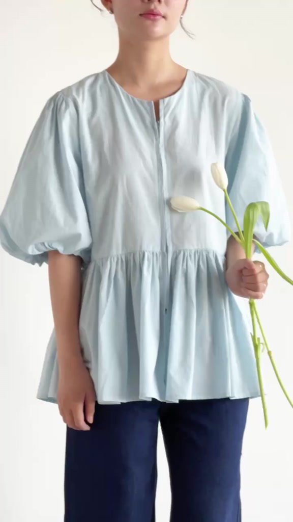 Áo babydoll tay lỡ phồng thô hàn | 𝐒𝐎𝐌𝐒 | 𝐎𝐫𝐫𝐞́ 𝐓𝐨𝐩 | BigBuy360 - bigbuy360.vn