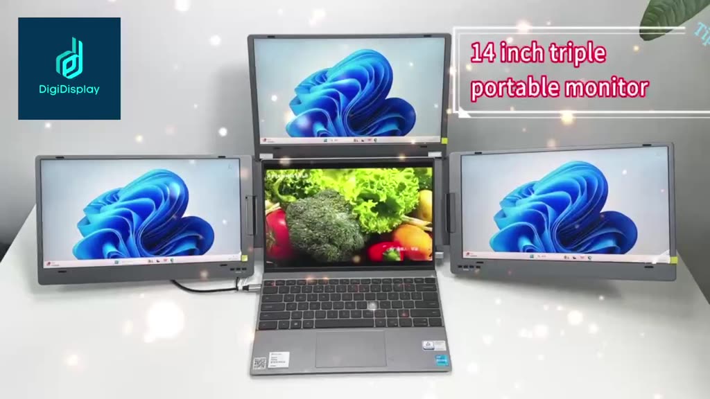 Bộ Ba Màn Hình 14" 16:9 100%sRGB  x 3 - Three Foldable Sreen Cho máy tính Laptop Mac/Windows | BigBuy360 - bigbuy360.vn