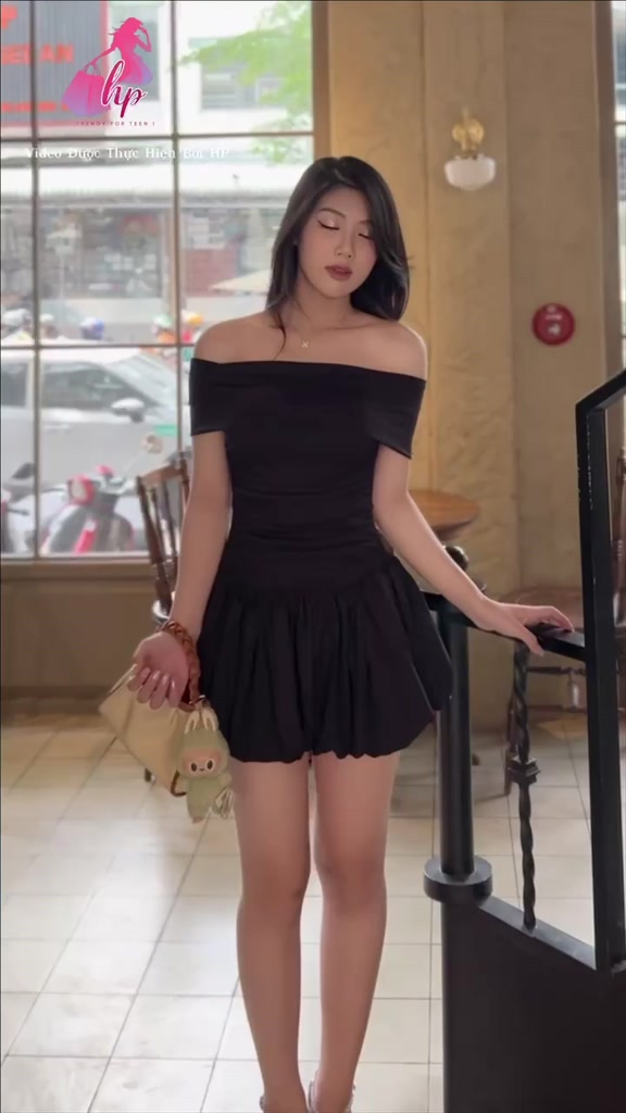 Đầm bí ngô phồng dáng ngắn body cúp v1 bẹt vai có mút, váy kiểu nữ màu đen  trắng đi tiệc tiểu thư sang chảnh HP28 | BigBuy360 - bigbuy360.vn