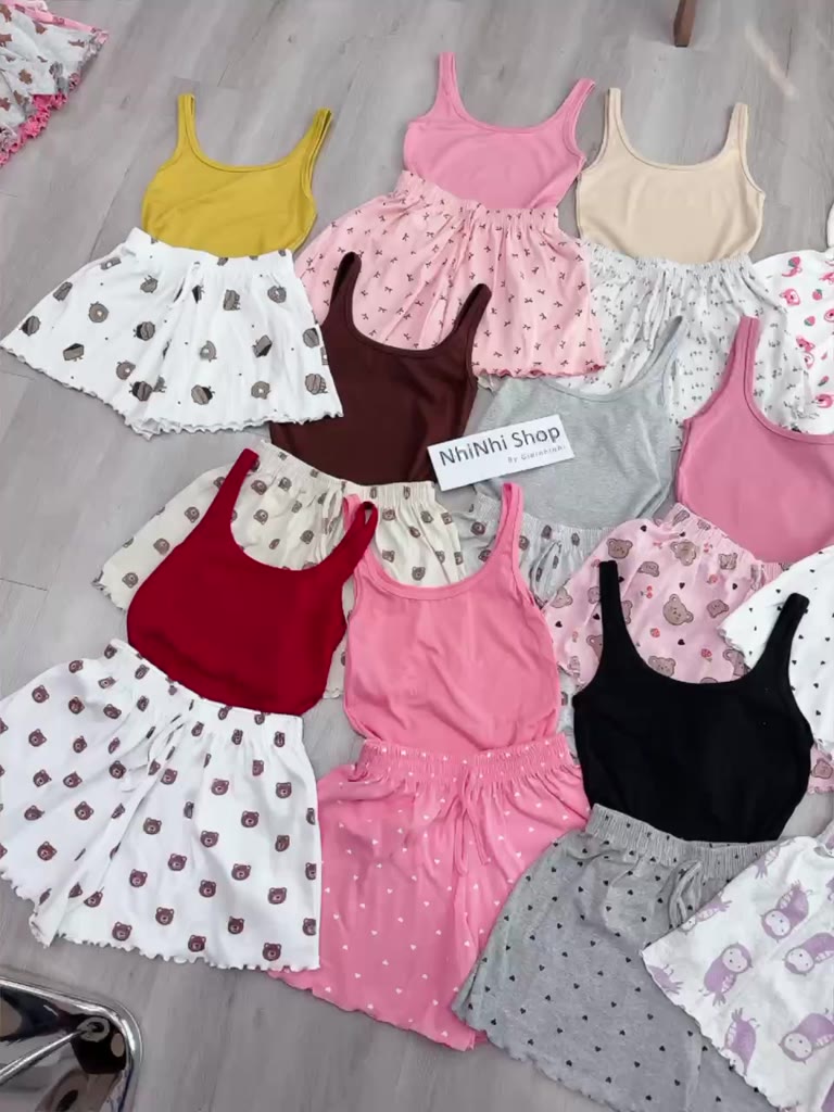 Sét đồ ngủ áo ba lỗ họa tiết sexxy co giãn, Bộ ngủ 2 dây to mát lạnh BN0083 - NhiNhi Shop | BigBuy360 - bigbuy360.vn