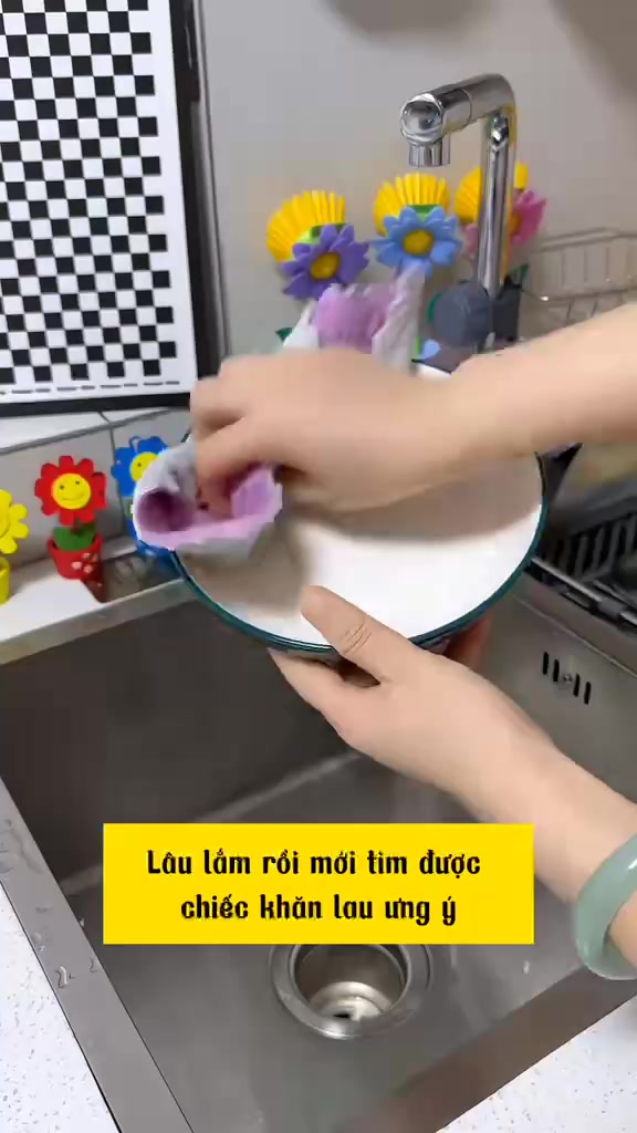 Khăn Lau Bếp, Khăn , Khăn Lau Set 10 Khăn Lau Đa Năng 2 Lớp Siêu Thấm Hút Mềm Mại  Size 19.5 x 14cm | BigBuy360 - bigbuy360.vn