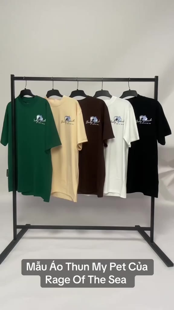 ÁO THUN/T-SHIRT TAY LỠ UNISEX NAM NỮ FORM ÂU CỔ TRÒN LOCALBRAND RAGE OF THE SEA( ROTS STUDIO) - "MY PET ĐN” | BigBuy360 - bigbuy360.vn
