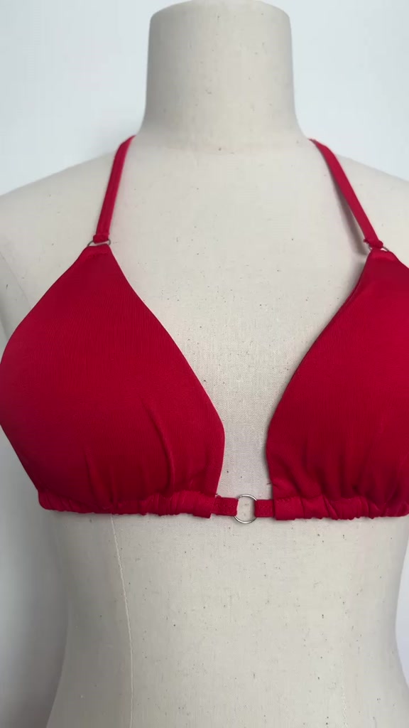 [Hàng sẵn] Bikini 2 mảnh tam giác quần kín Mông áo bassic dây dài đủ màu phối khoen sẵn đệm mút - Mã TG1 | BigBuy360 - bigbuy360.vn