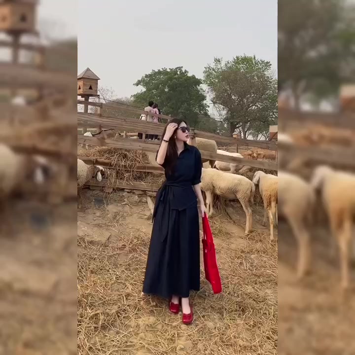 [𝐓𝐡𝐞̂𝐦 𝐦𝐚̀𝐮] Set thiết kế Shi Shang, áo sơ mi buộc nơ eo phối chân váy xoè có Bigsize | BigBuy360 - bigbuy360.vn