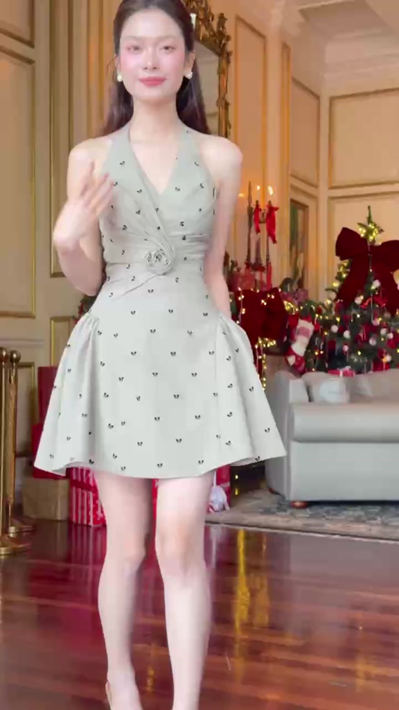 SÒ VINTAGE - JADE đầm xếp quấn hoa phom xòe | BigBuy360 - bigbuy360.vn