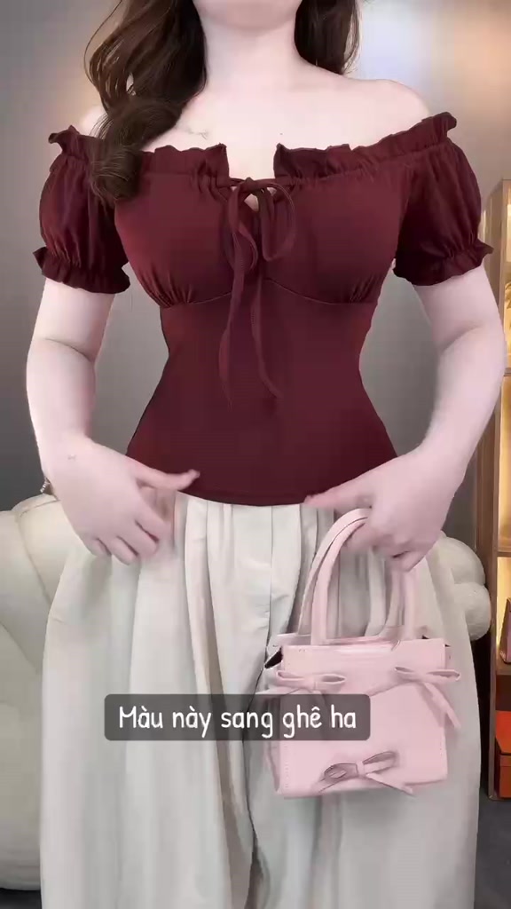 Áo Trễ Vai Nữ , Áo Kiểu Nữ Phong Cách Tiểu Thư Thanh Lịch ( có bigsize ) TV044 | BigBuy360 - bigbuy360.vn