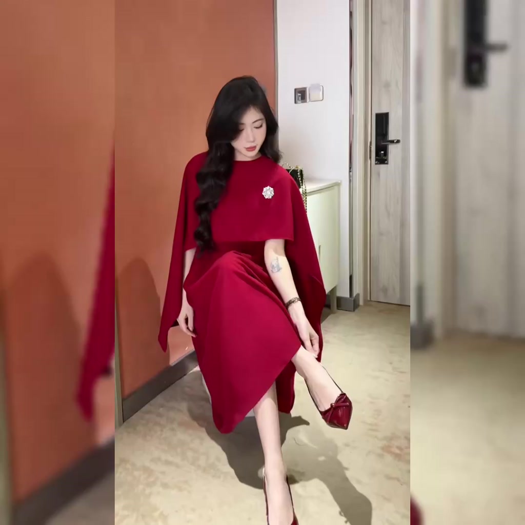 [𝐂𝐚𝐨 𝐂ấ𝐩] Váy đầm dự tiệc hai dây kèm áo choàng ngoài, đầm thiết kế SHI SHANG chiết eo tôn dáng có Bigsize | BigBuy360 - bigbuy360.vn
