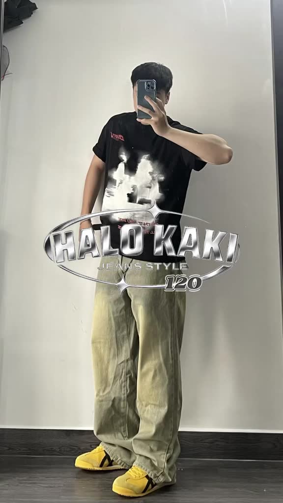 XANH BỤI VÀNG - JEANS WASH FORM ỐNG RỘNG PHỦ GÓT CHÙM GIÀY PHONG CÁCH Y2k HALO KAKI | BigBuy360 - bigbuy360.vn