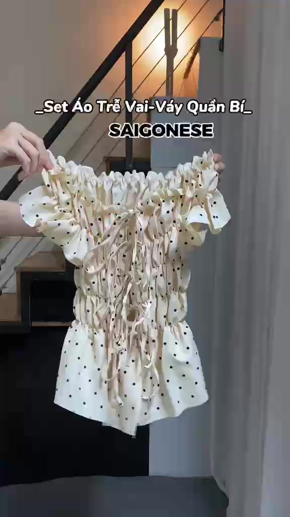 Chân Váy SAIGONESE Quần Dáng Bí Thun Lụa Hoạ Tiết Chấm Bi Phối Ren Form Nữ Thanh Lịch - CV01SP | BigBuy360 - bigbuy360.vn