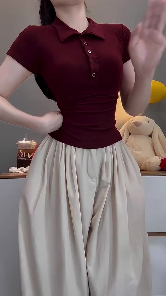 Áo Thun Nữ Polo Cộc Tay JUSTDUN A7 - Cổ Đức, Khuy Cúc, Ôm Body, Cotton Mịn, Thoáng mát, Co Giãn | BigBuy360 - bigbuy360.vn