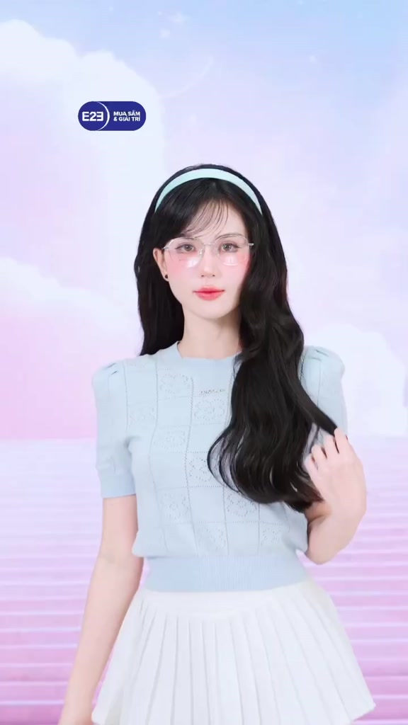 TINGOAN® - Áo len siêu mỏng xanh blue có logo TINGOAN® ngắn tay cổ tròn vân hoa  FLOWER TOP/BLUE phiên bản mới T2.2025 | BigBuy360 - bigbuy360.vn