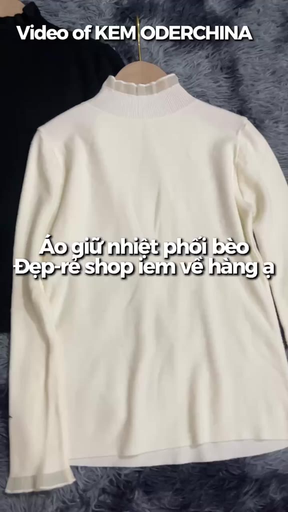 【 Sẵn Ảnh Thật+LOẠI 1 ĐẸP 】Áo Giữ nhiệt Cổ Cao Phối Bèo ,Áo Len Nữ Kiểu Ôm ,Len Mềm Ấm Áp QC | BigBuy360 - bigbuy360.vn
