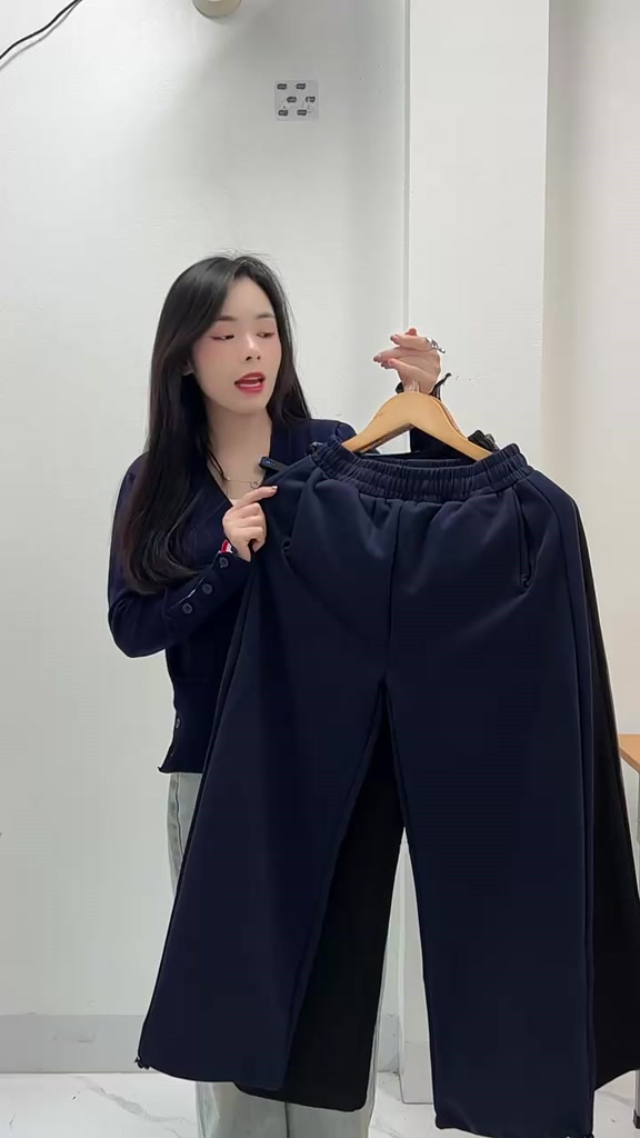 Quần Ống Rộng Nỉ 2 Da Ép Mịn Chun Co Dãn Dày Dặn, Quần Nữ Form Rộng Nỉ Bông Mặc Thu Đông | BigBuy360 - bigbuy360.vn