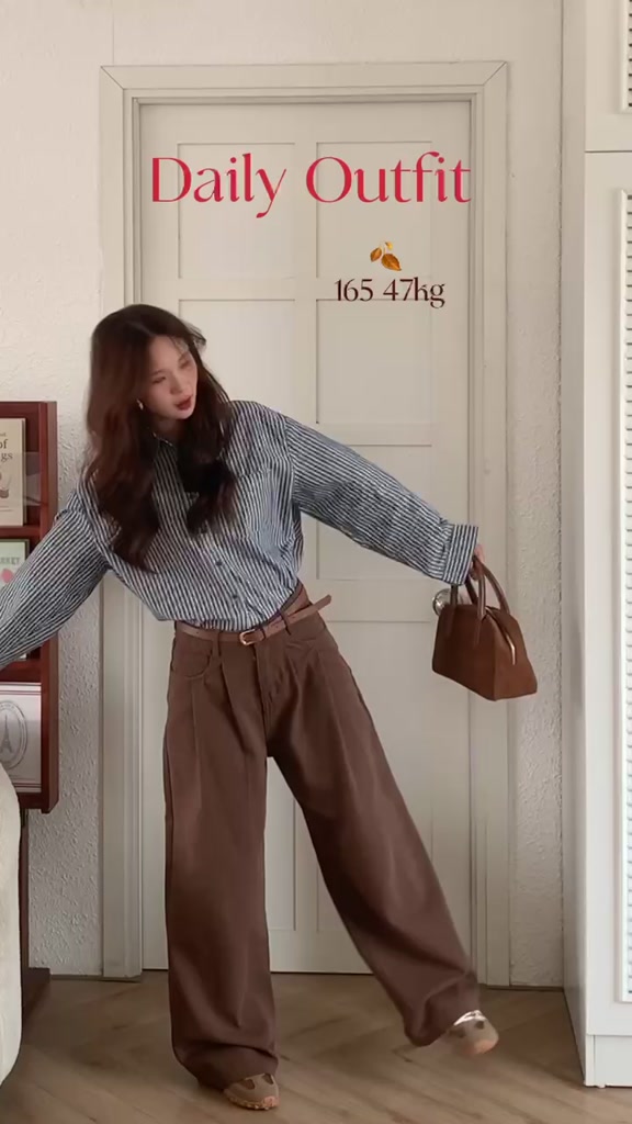 𝐌𝐈𝐍𝐈 𝐇𝐎𝐔𝐒𝐄 - Quần kaki nữ eo nhúm tone MÀU NÂU form ống rộng basic Woman Pants Ong MINI007 | BigBuy360 - bigbuy360.vn