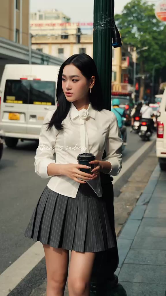 Sơmi chiết eo nơ cổ điệu đà nữ tính sợi bamboo cao cấp không nhăn ARÉNE AS030 | BigBuy360 - bigbuy360.vn