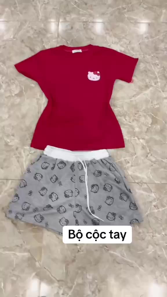 Sét bộ đùi áo tăm kitty mix quần đùi kitty 38-53 kg | BigBuy360 - bigbuy360.vn