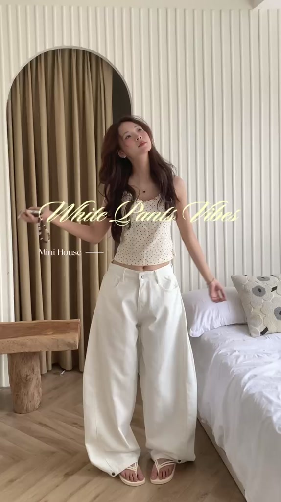 𝐌𝐢𝐧𝐢 𝐇𝐨𝐮𝐬𝐞 - Quần kaki ống rộng cạp cao UNISEX phối line nhúm 3 màu TRẮNG/KEM/ĐEN cá tính năng động MINI005 | BigBuy360 - bigbuy360.vn