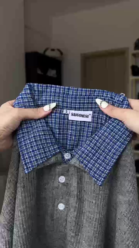 Áo Polo Phối Sơ Mi SAIGONESE Áo Tay Ngắn Form Boxy Unisex Nam Nữ - SM02SG | BigBuy360 - bigbuy360.vn