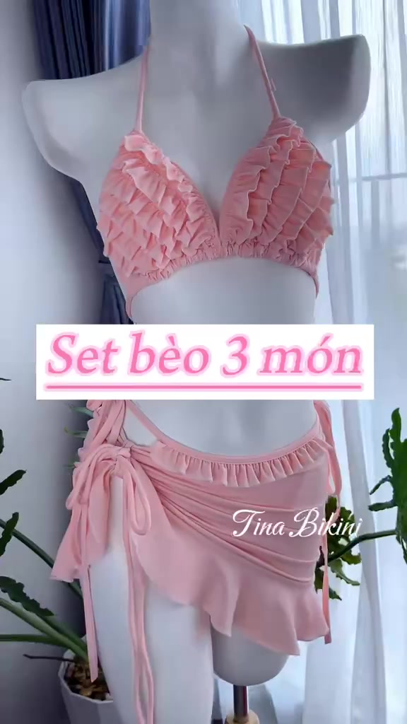 Bikini Set 3 Món Bánh Bèo Thương Hiệu Tina – Bộ Đồ Bơi Xinh | BigBuy360 - bigbuy360.vn
